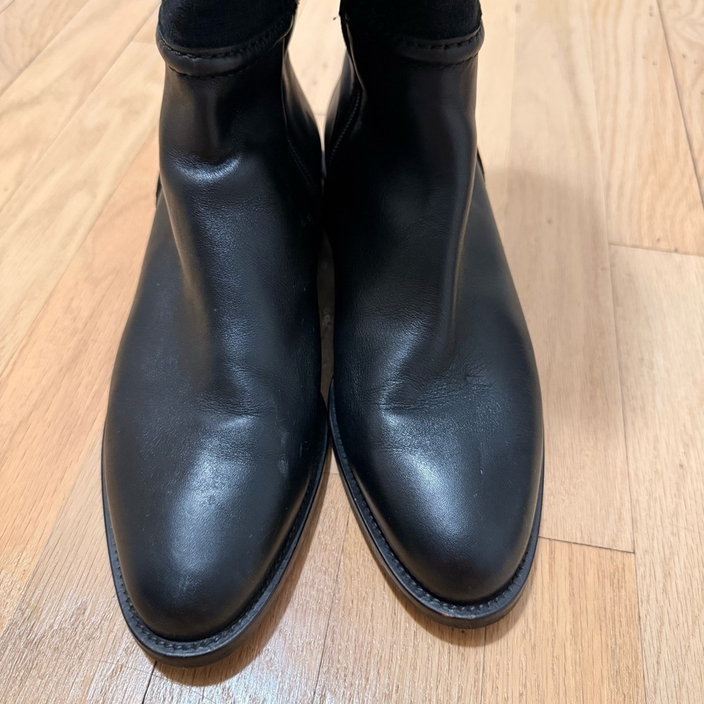 Aquatalia Black Knee-High Tall Leather Boots Size 8.5 Retail for $650 - Picture 5 of 10